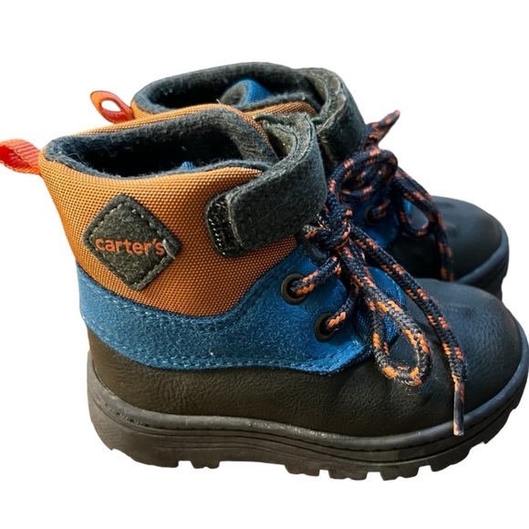 Carter’s Kid's Easy On/Off Duck Boot Gray Blue Orange Size 5M - Picture 3 of 12